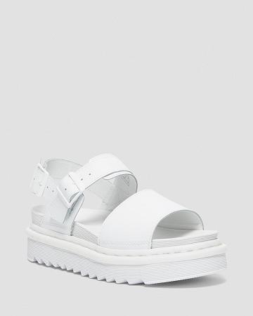 Women's Dr Martens Voss Mono Hydro Leather Gladiator Sandals White | AU 304XYU